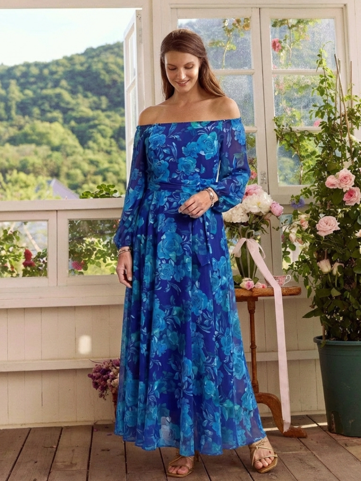 Judith | Off-Shoulder Floral Maxi Dress