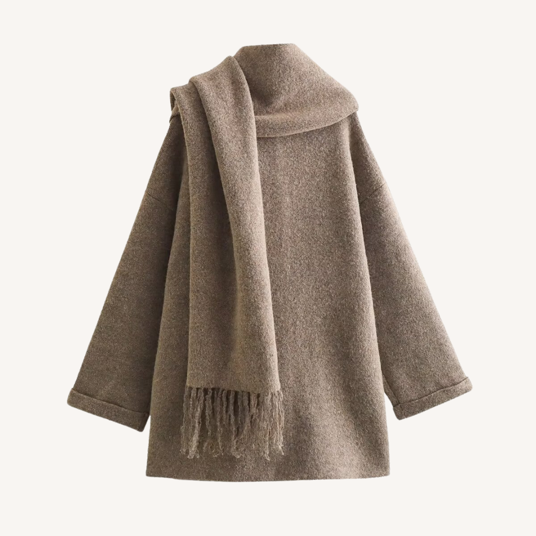 Delphine | Cosy Scarf-Collar Coat