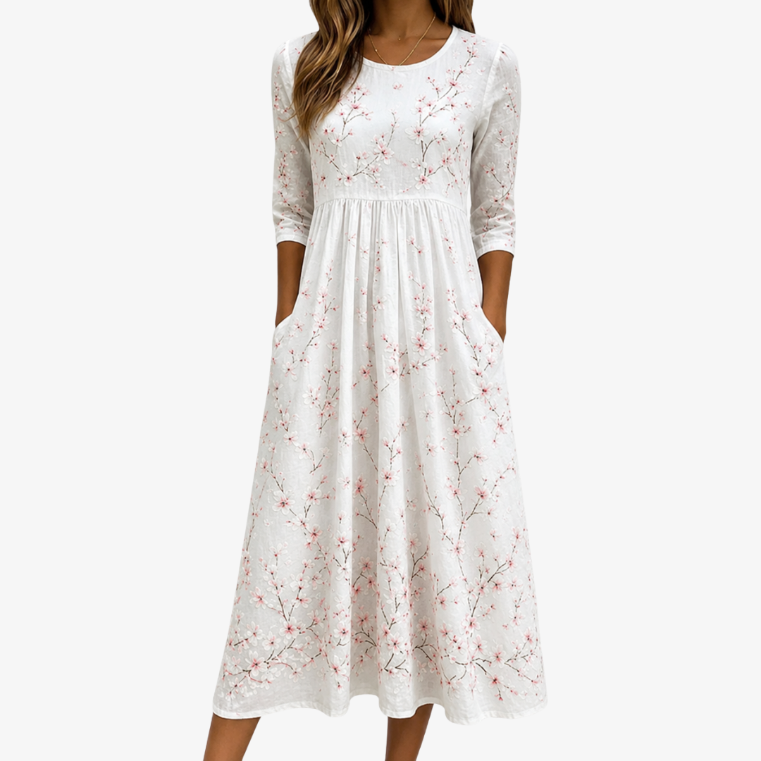 Bluebell | Floral Textured Midi Dress