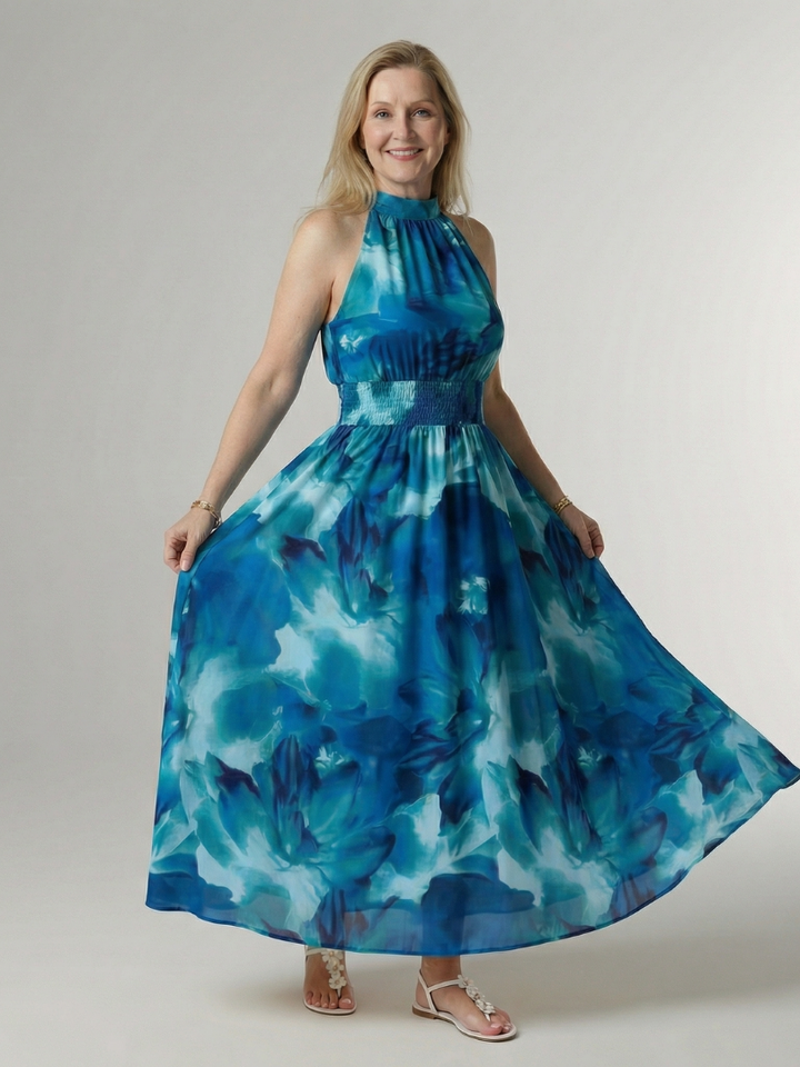 Bellamy | Gathered Halter Midi Dress