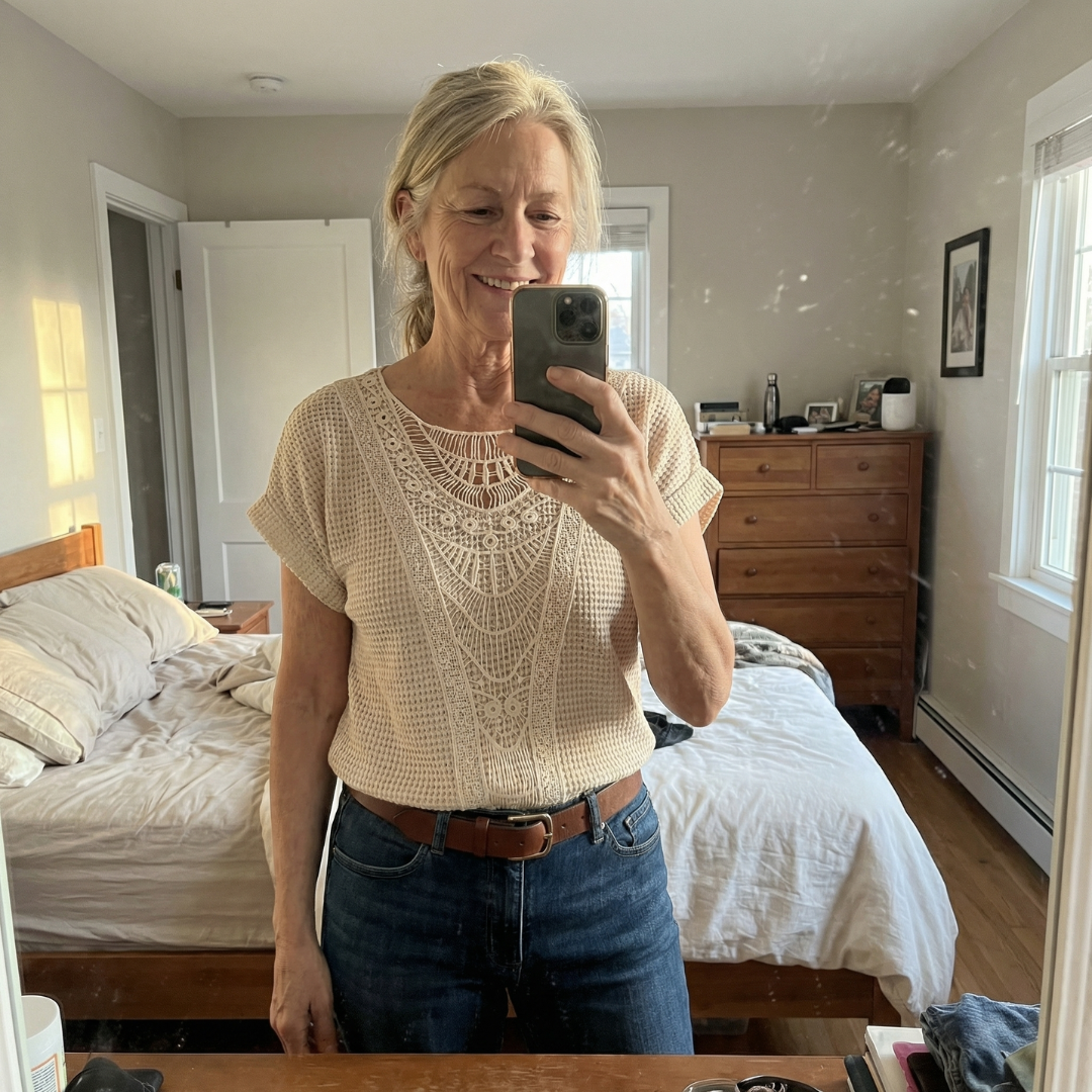 Anthea | Crochet-Trim Short Sleeve Top