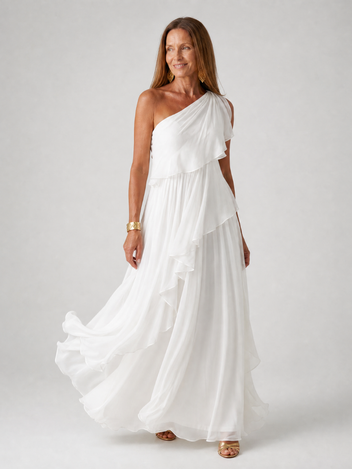 Talia | One-Shoulder Ruffled Maxi Dress