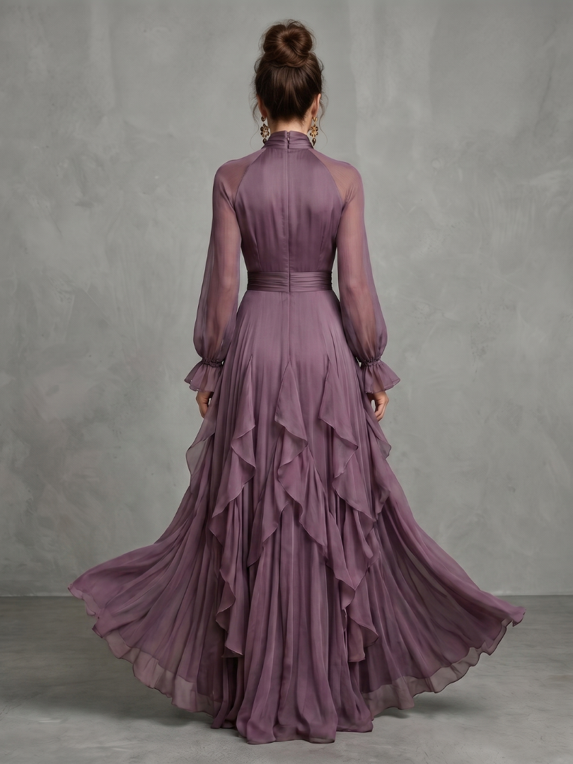 Gloria | Tie-Neck Tiered Maxi Dress