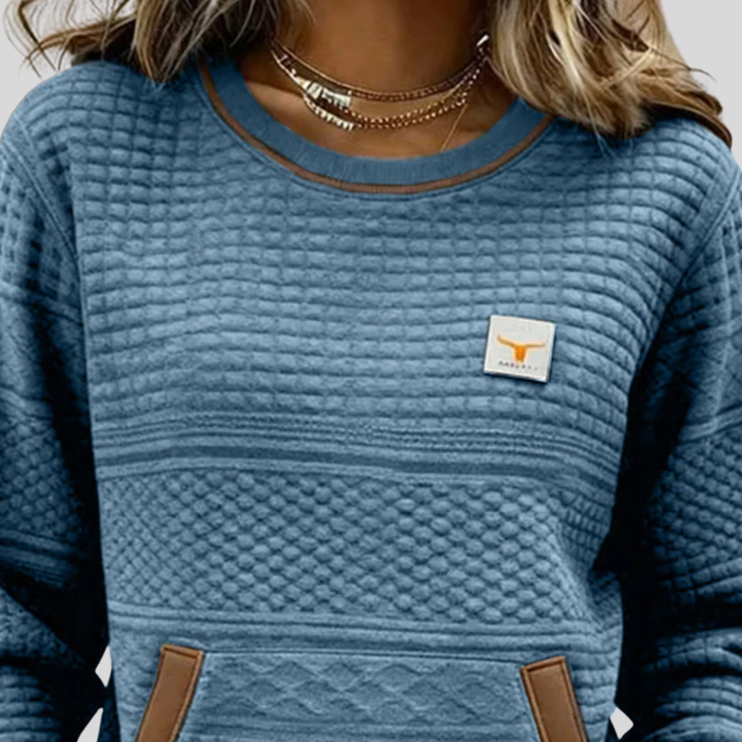 Deborah | Textured Crew Neck Sweatshirt