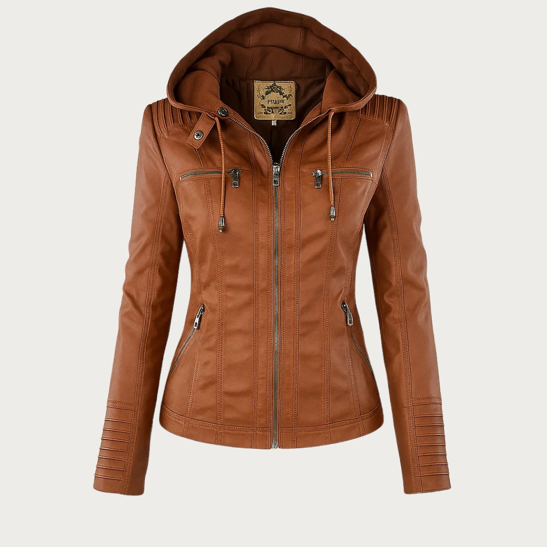 Loretta | Hooded Biker Jacket