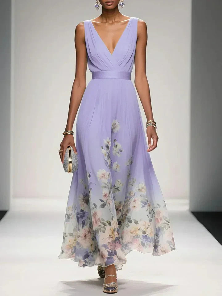 Cosette | Floral V-Neck Maxi Dress