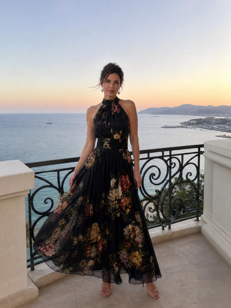 Hazel | Floral Halter Neck Dress