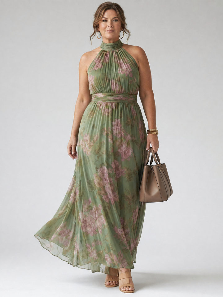 Camellia | Floral Halter Midi Dress