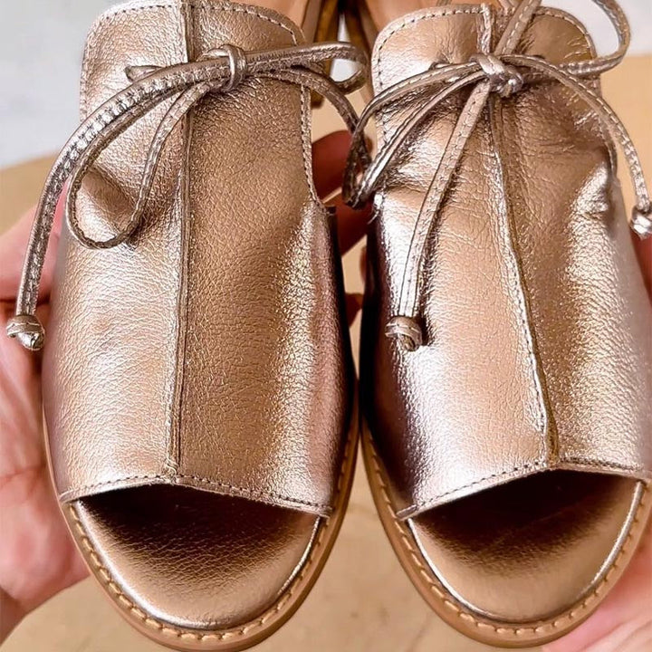 Adrienne | Tie-Strap Peep-Toe Sandals