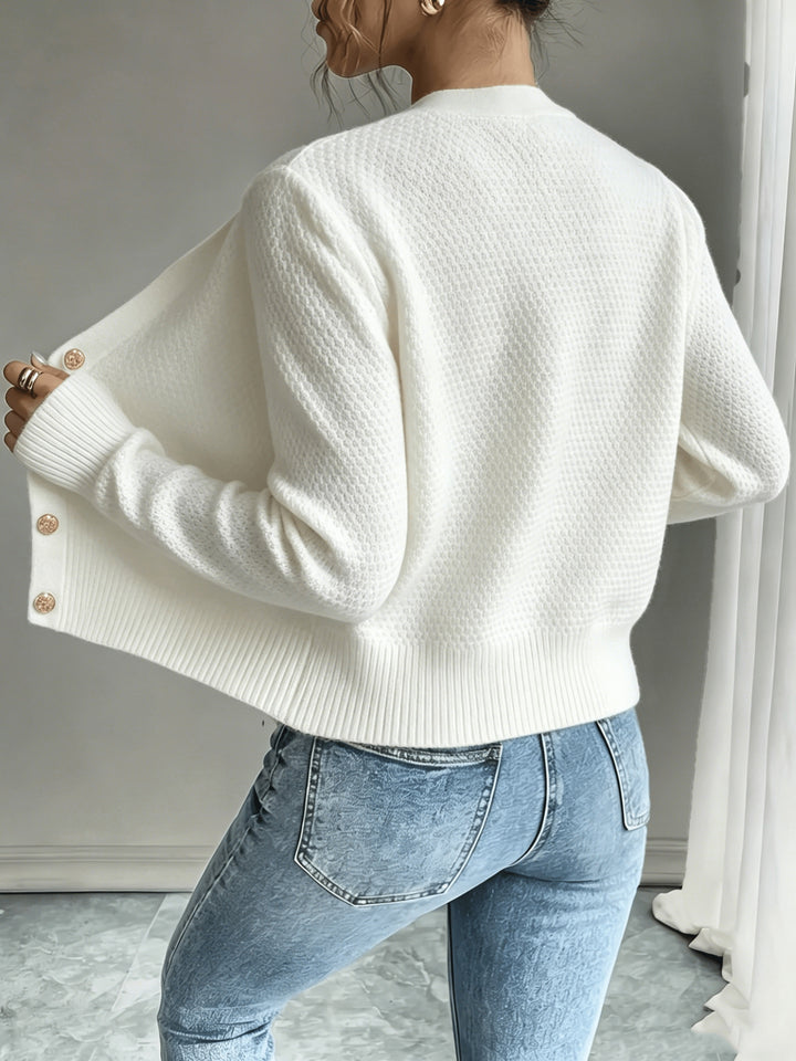 Lorraine | Cable-Knit Button-Front Cardigan