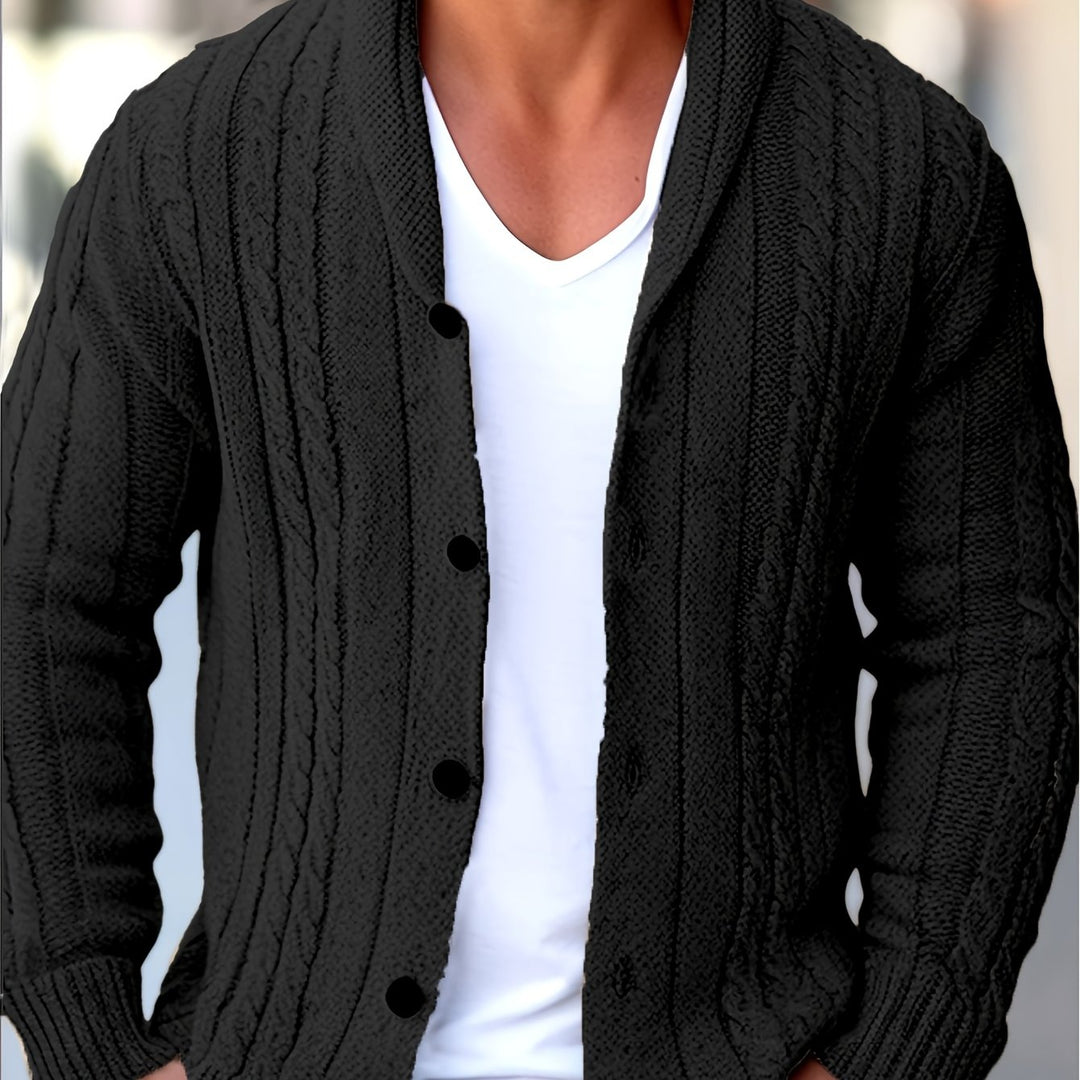 Hollis | Cable-Knit Shawl Collar Cardigan