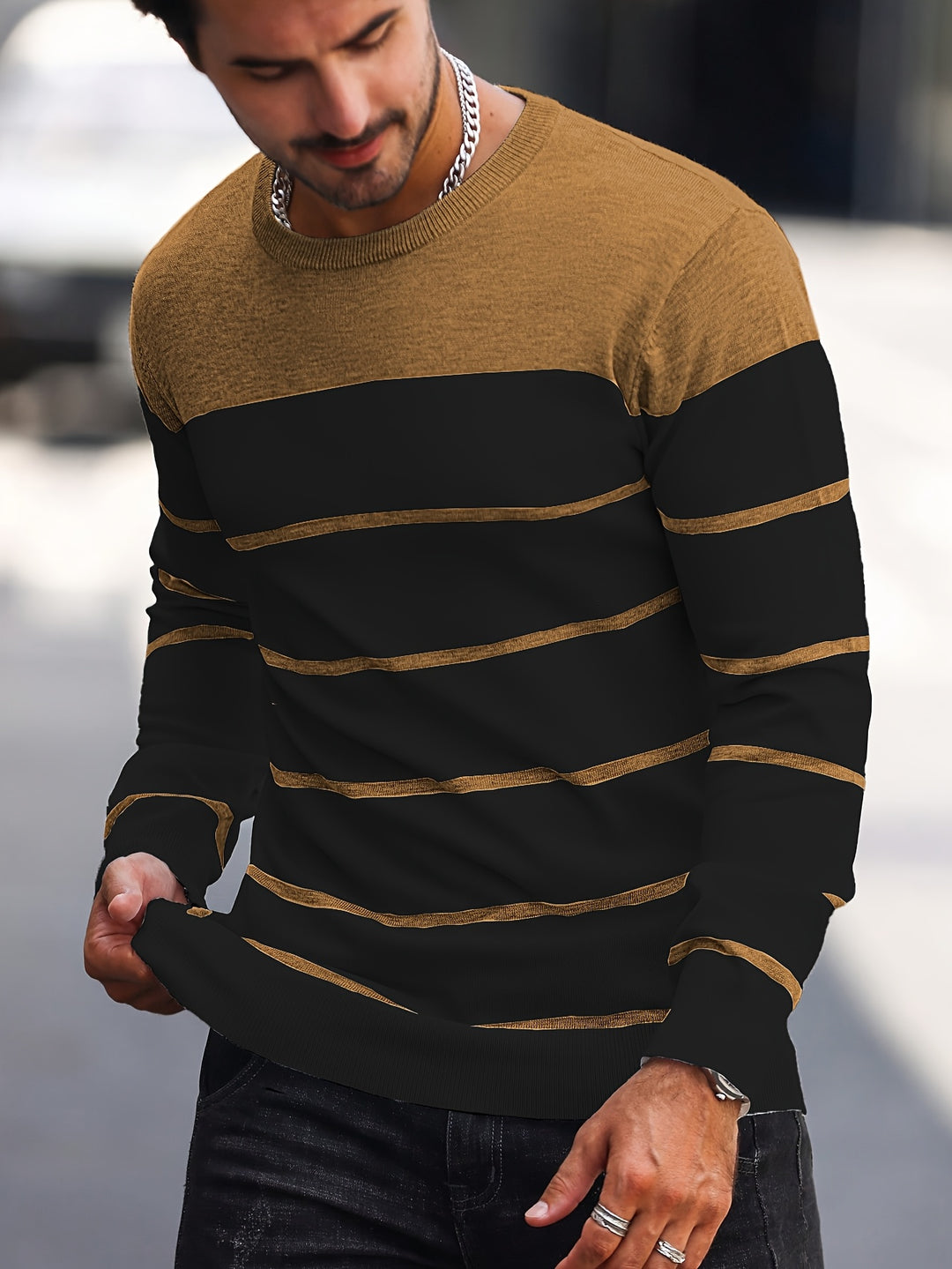 Harrison | Colour-Block Striped Sweater