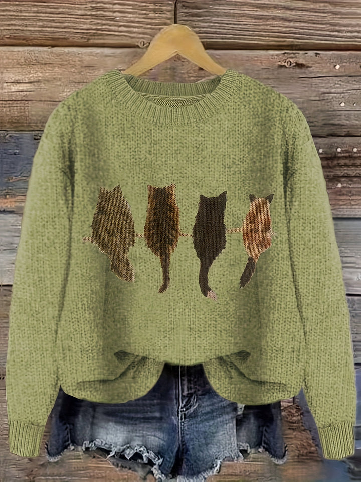 Winifred | Cosy Cat-Print Jumper