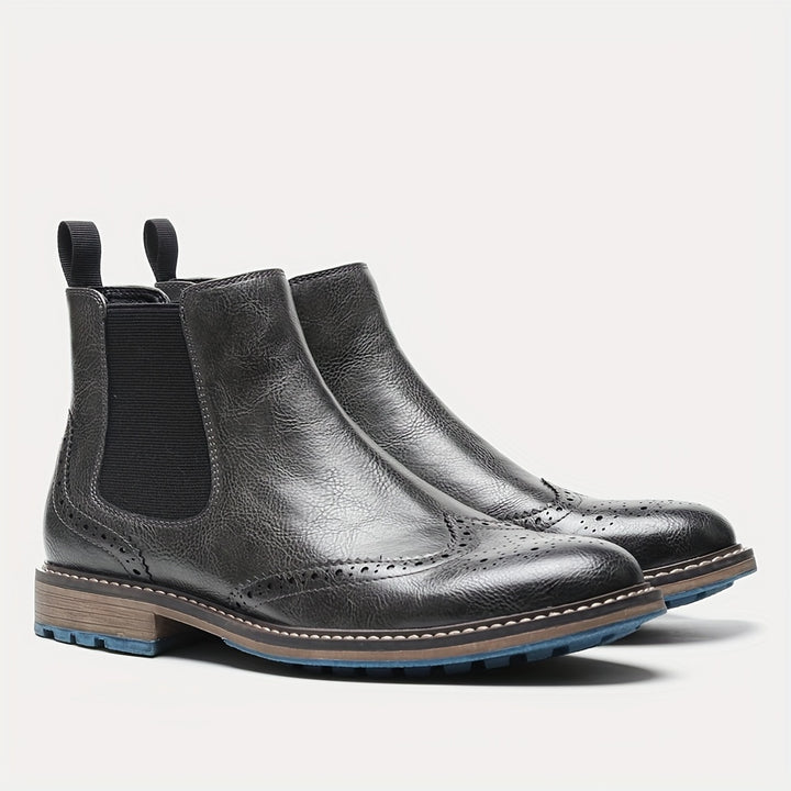 Barnaby | Refined Brogue Chelsea Boots
