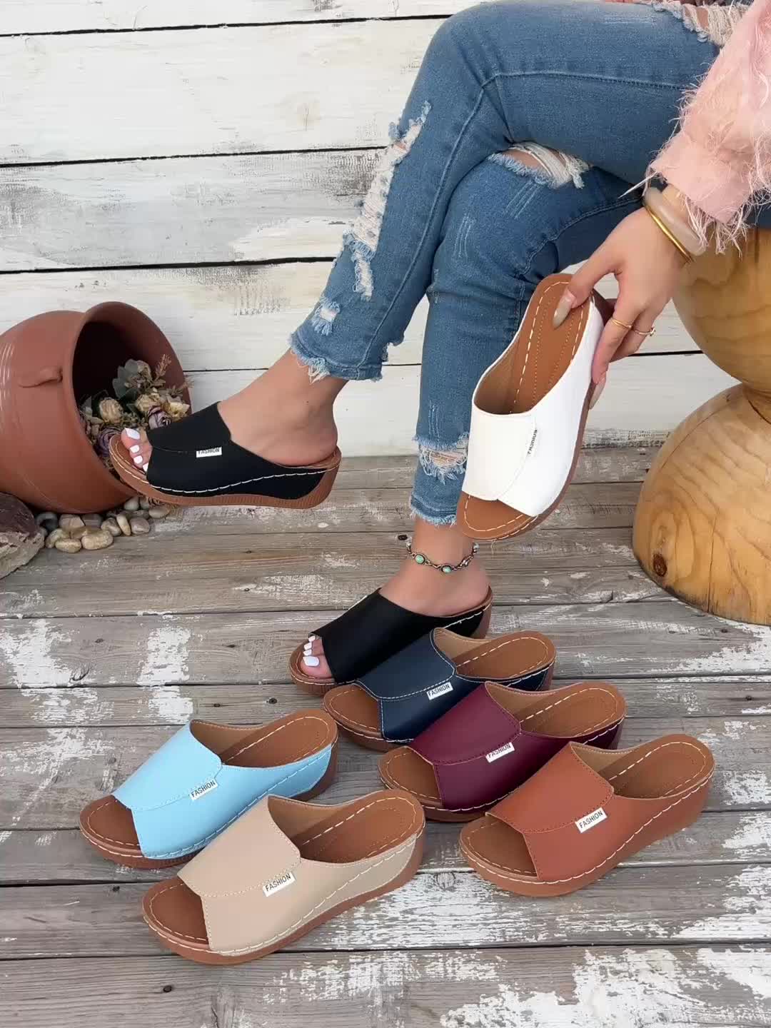 Marlena | Comfort Wedge Slide Sandals