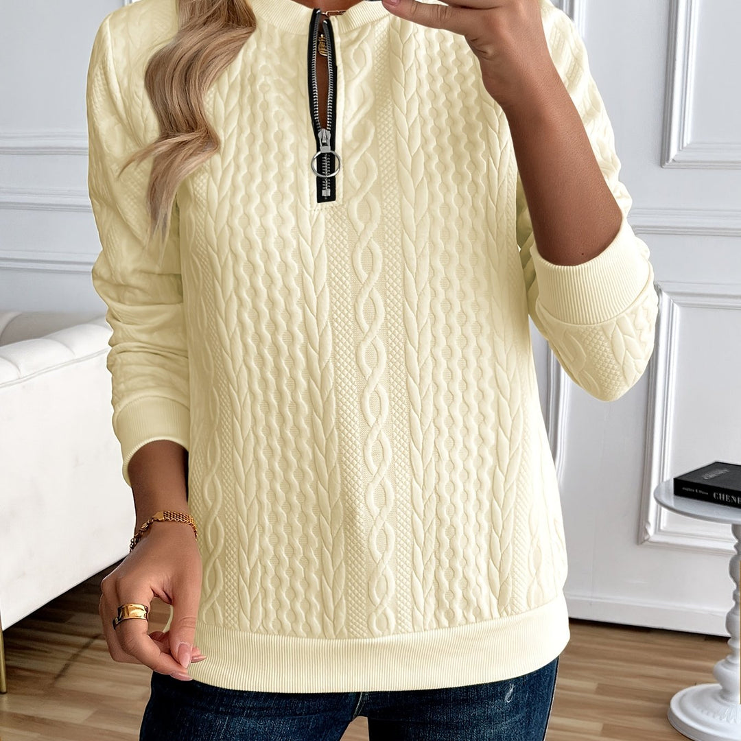 Elise | Textured Half-Zip Pullover
