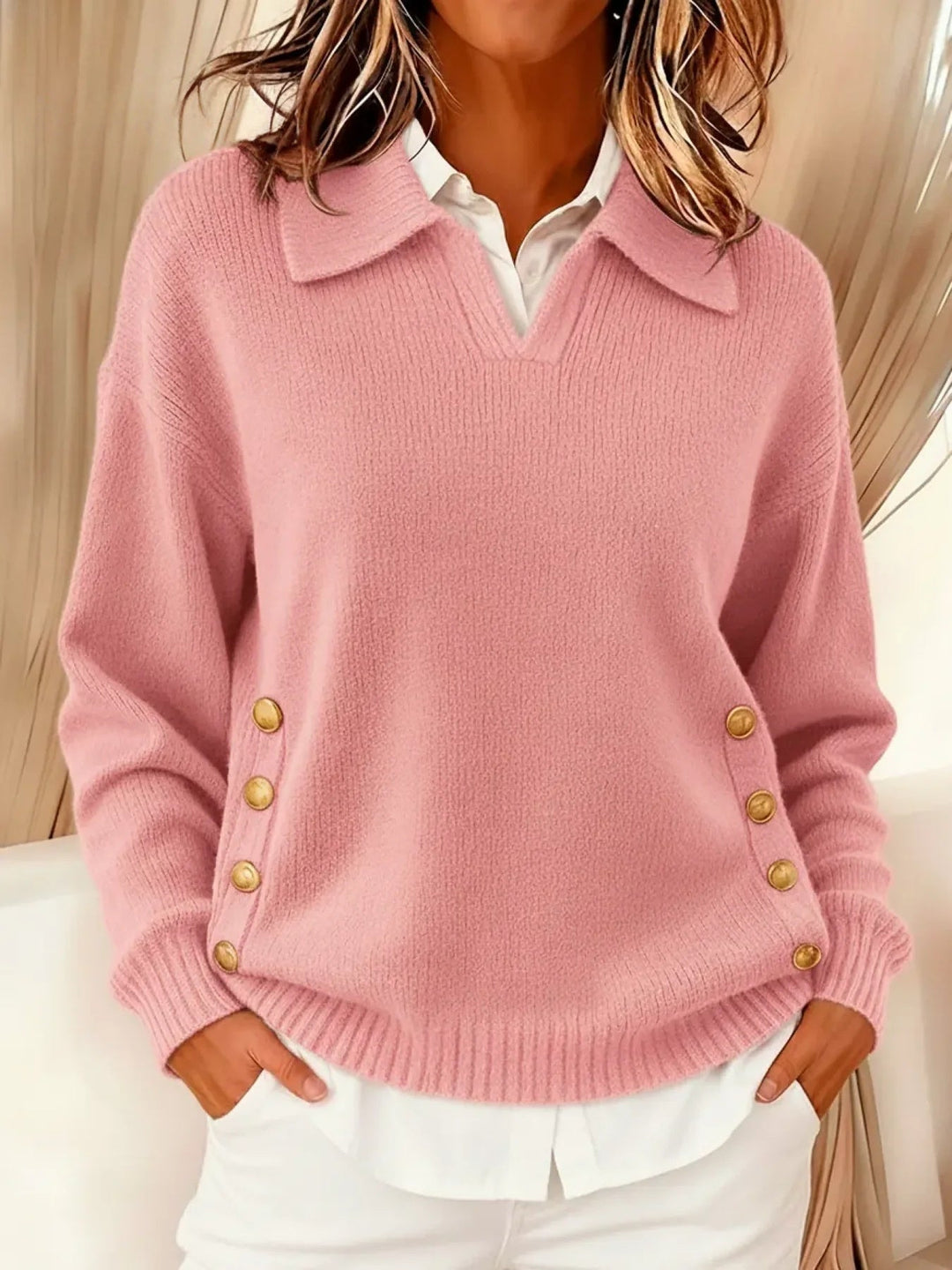 Bianca | Collared V-Neck Sweater