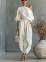 Elvira | Relaxed Off-Shoulder Two-Piece Set