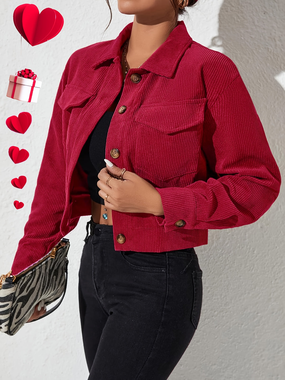 Evelyn | Cropped Button-Front Jacket