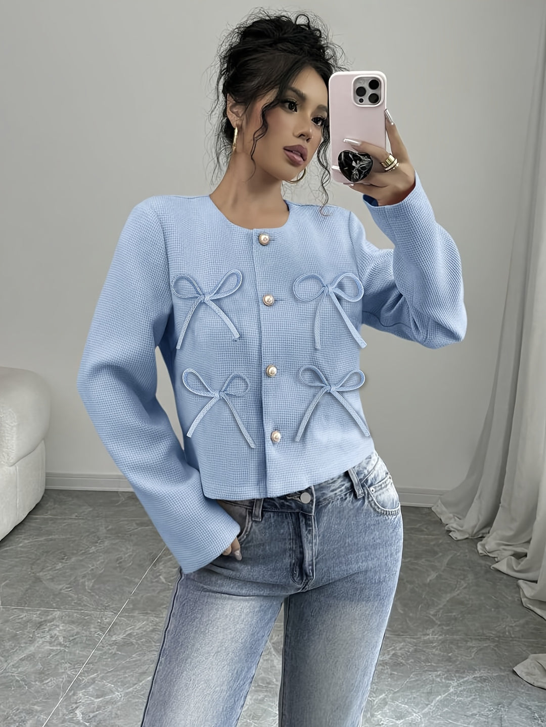 Aria | Bow-Detail Cropped Jacket