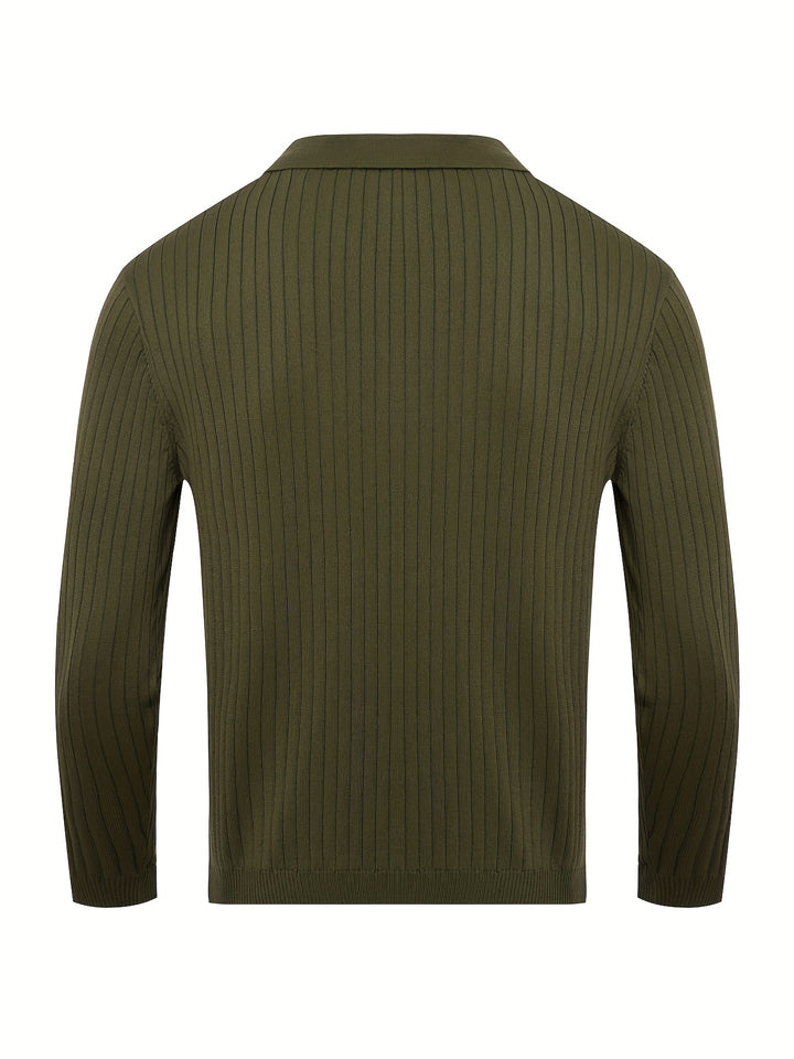 Dawson | Ribbed Collared Polo Jumper