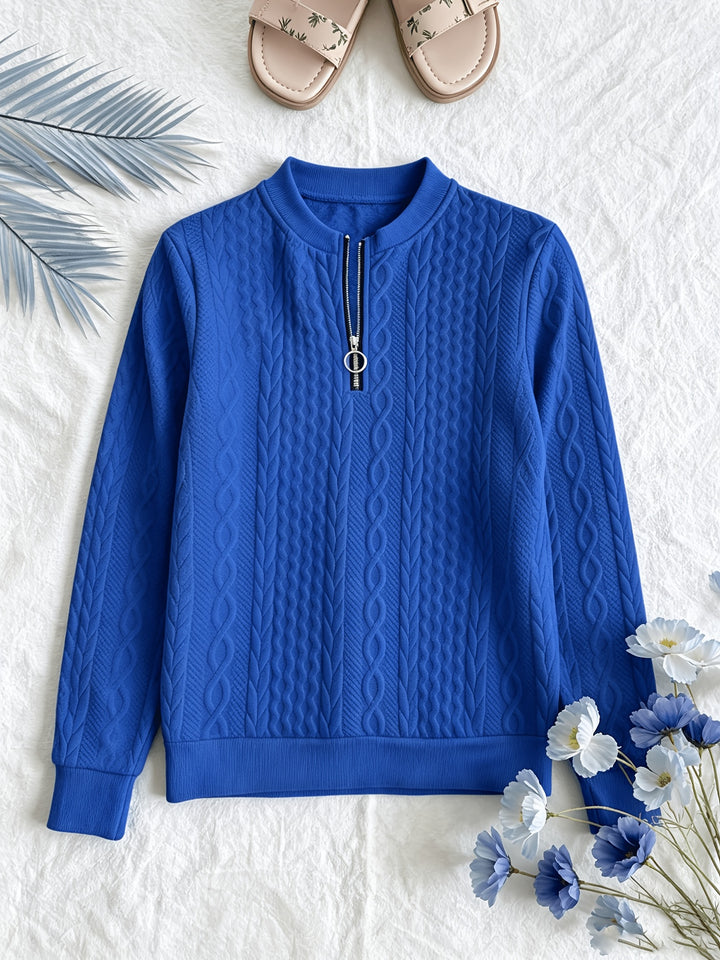 Elise | Textured Half-Zip Pullover