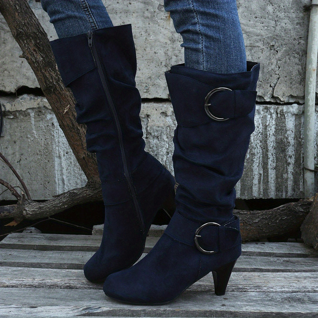 Vivien | Slouch Buckle Knee-High Boots
