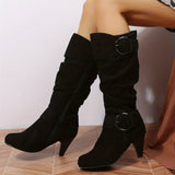 Vivien | Slouch Buckle Knee-High Boots