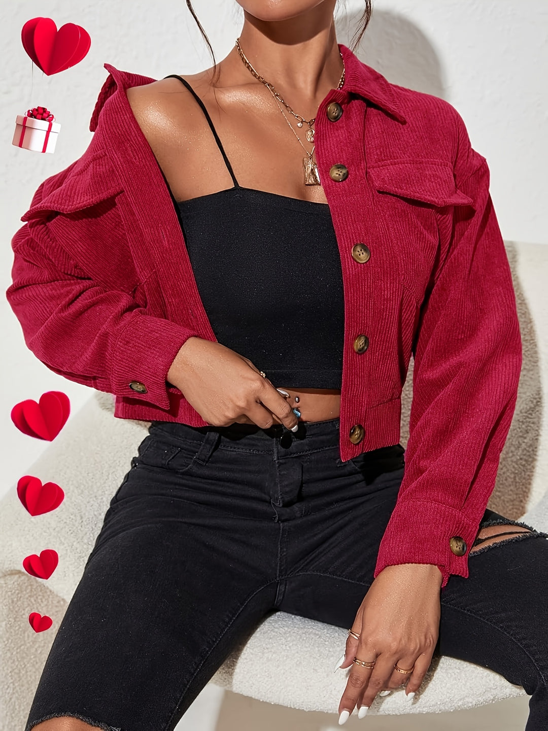 Evelyn | Cropped Button-Front Jacket