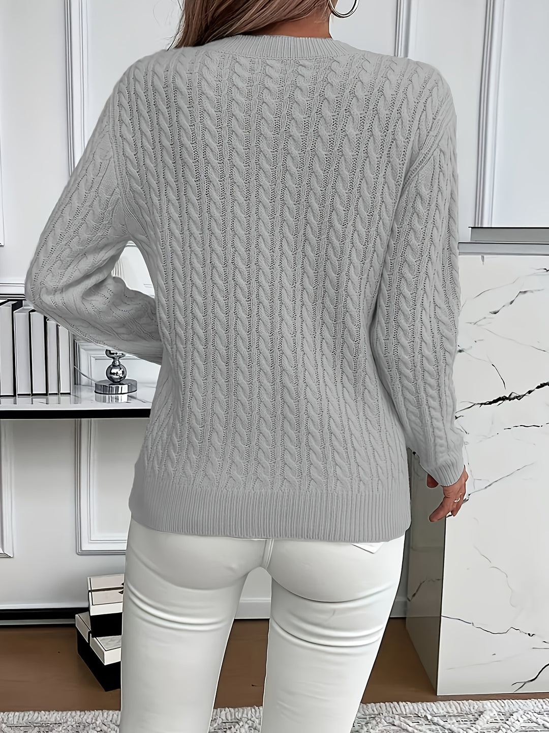 Maeve | Cable-Knit Round Neck Jumper