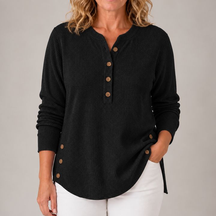 Lydia | Ribbed Button-Detail Tunic