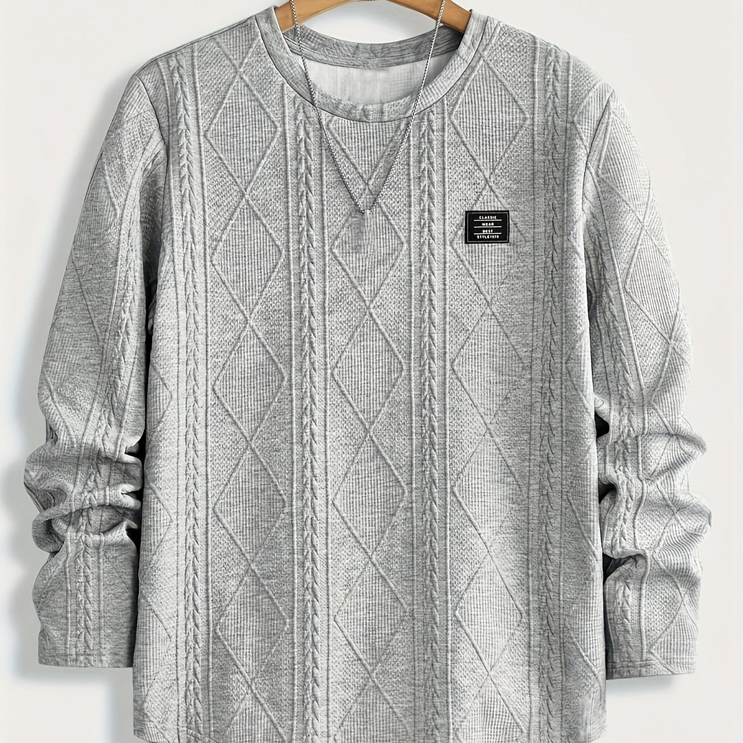 Everard | Textured Crew-Neck Long Sleeve Top