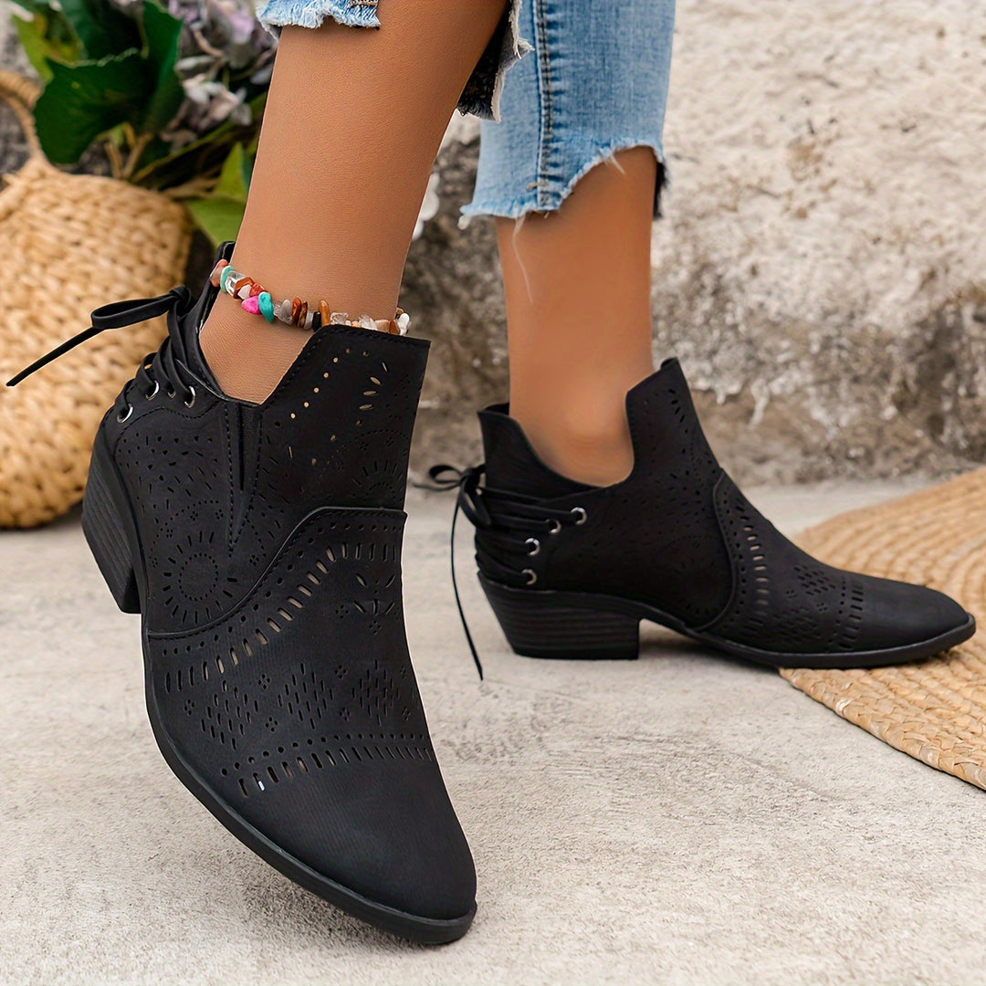 Matilda | Laser-Cut Ankle Boots