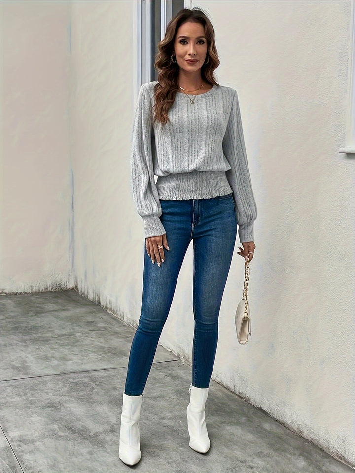 Lydia | Softly Ribbed Long Sleeve Top