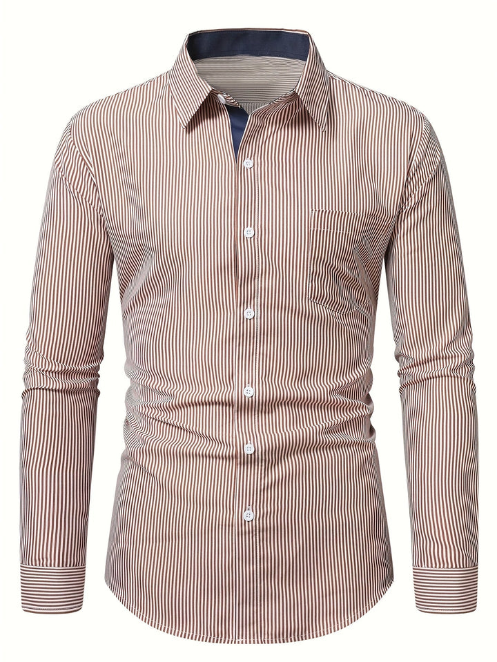 Harrington | Refined Striped Long Sleeve Shirt