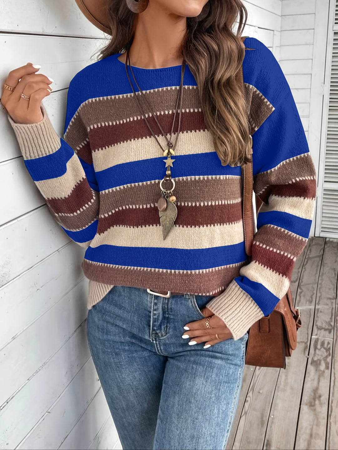 Isla | Striped Round-Neck Jumper