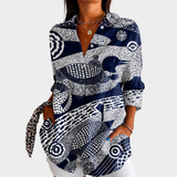Cressida | Artful Mosaic-Print Blouse