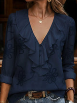 Rebecca | Ruffled V-Neck Blouse