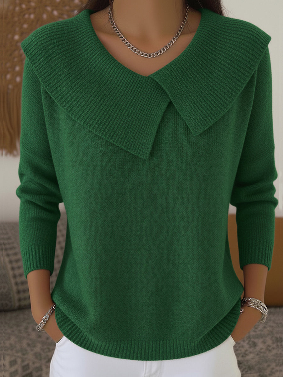 Kathryn | Draped Collar Knit Jumper