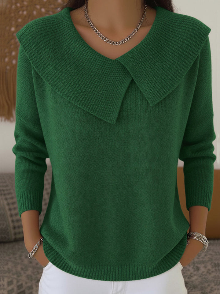 Kathryn | Draped Collar Knit Jumper