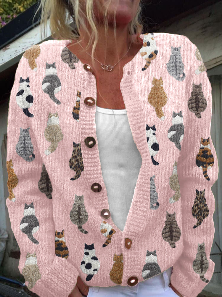 Heidi | Charming Cat-Print Cardigan