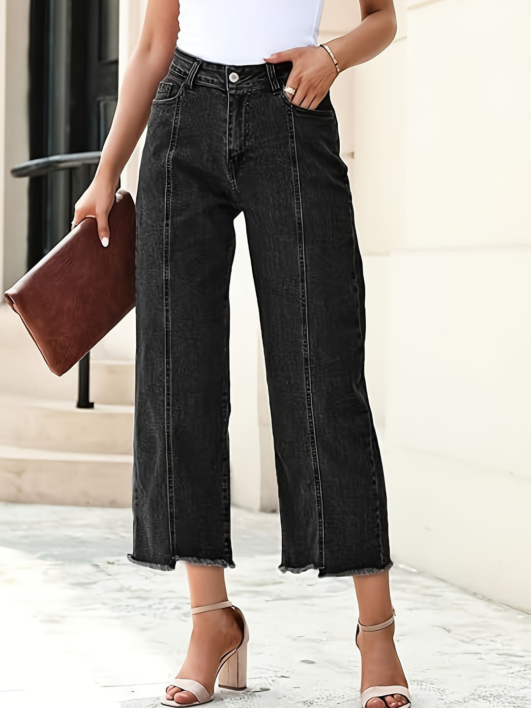 Priya | Cropped Straight-Leg Jeans