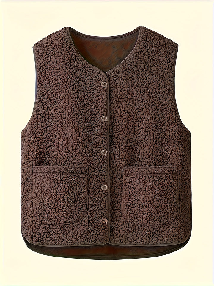 Roxanne | Textured Button-Front Gilet