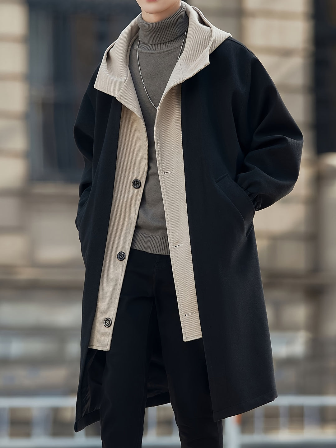 Desmond | Layered Hooded Long Coat