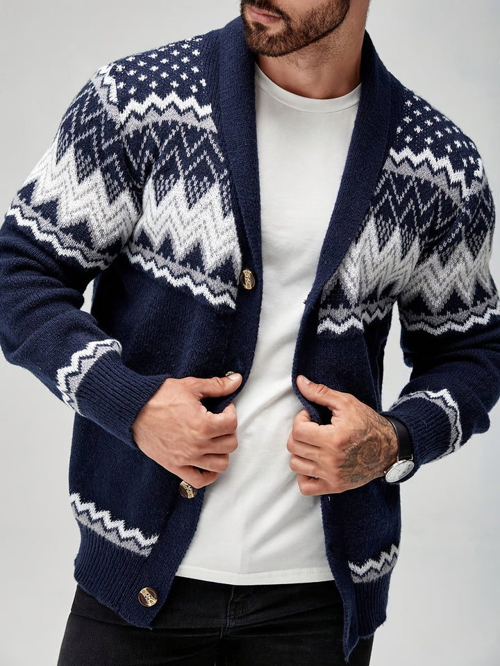Whitaker | Nordic-Pattern Shawl Cardigan