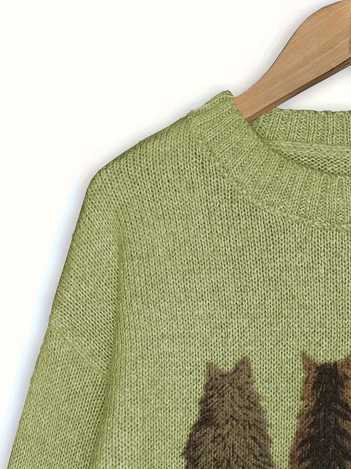 Winifred | Cosy Cat-Print Jumper