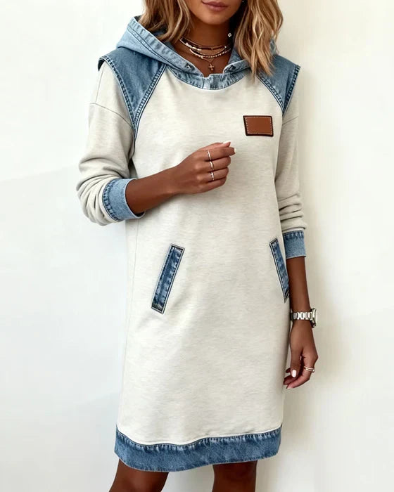 Mallory | Contrast Hooded Dress