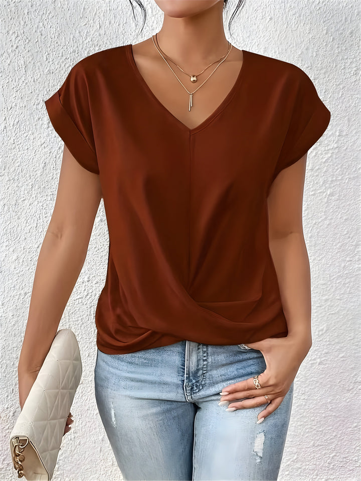 Eleanor | Elegant Twist-Front V-Neck Top