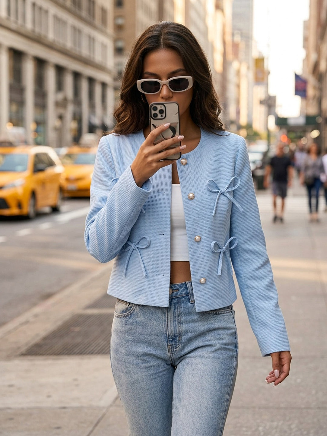 Aria | Bow-Detail Cropped Jacket