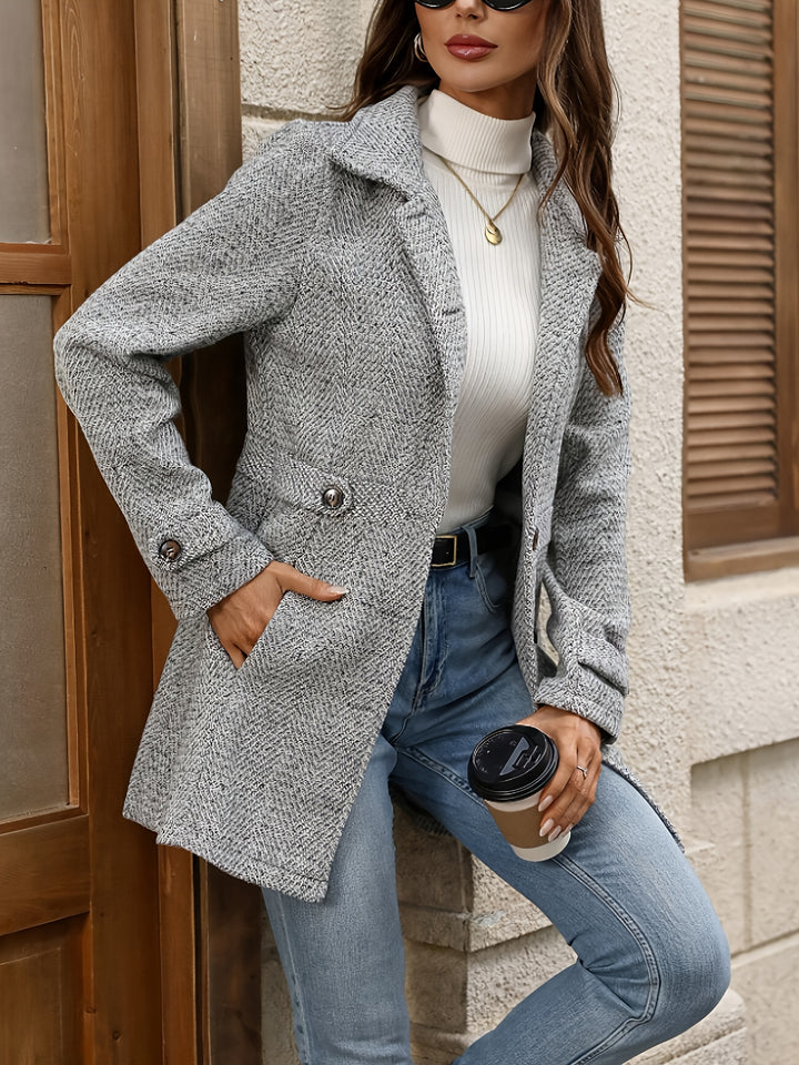 Eleanora | Waist-Defining Herringbone Coat